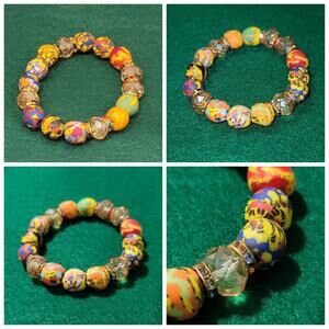 West African Ghanaian Handmade Custom Beaded Colorful Bracelet